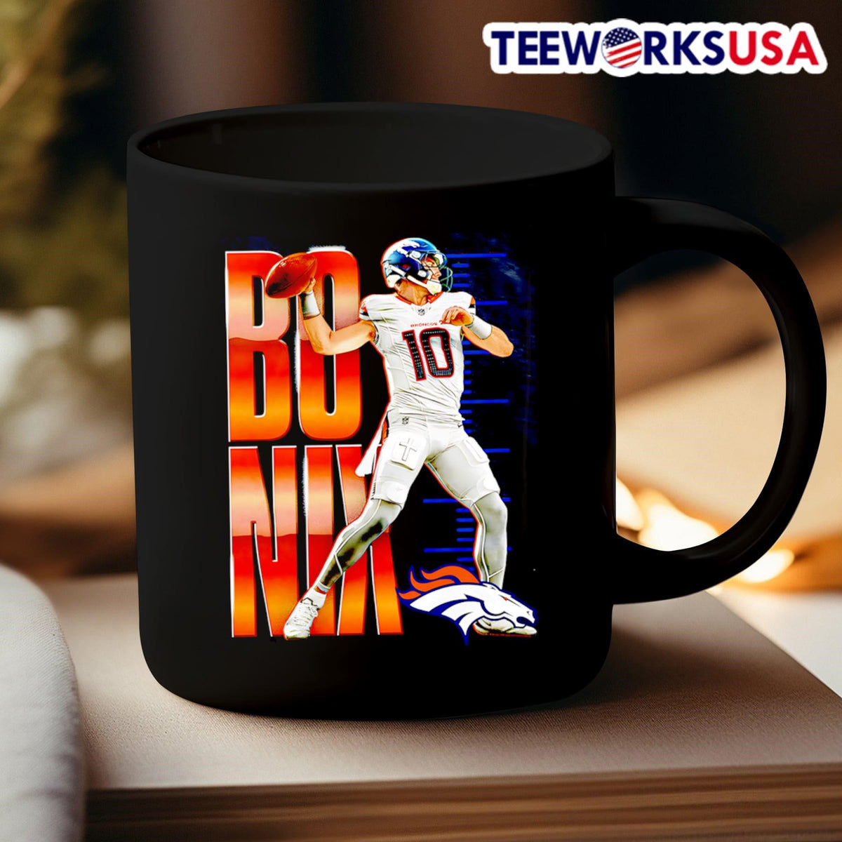 Denver Broncos Bo Nix celebration - Adult & Kids T-Shirts, Sweatshirts & Hoodies apparel design preview 3