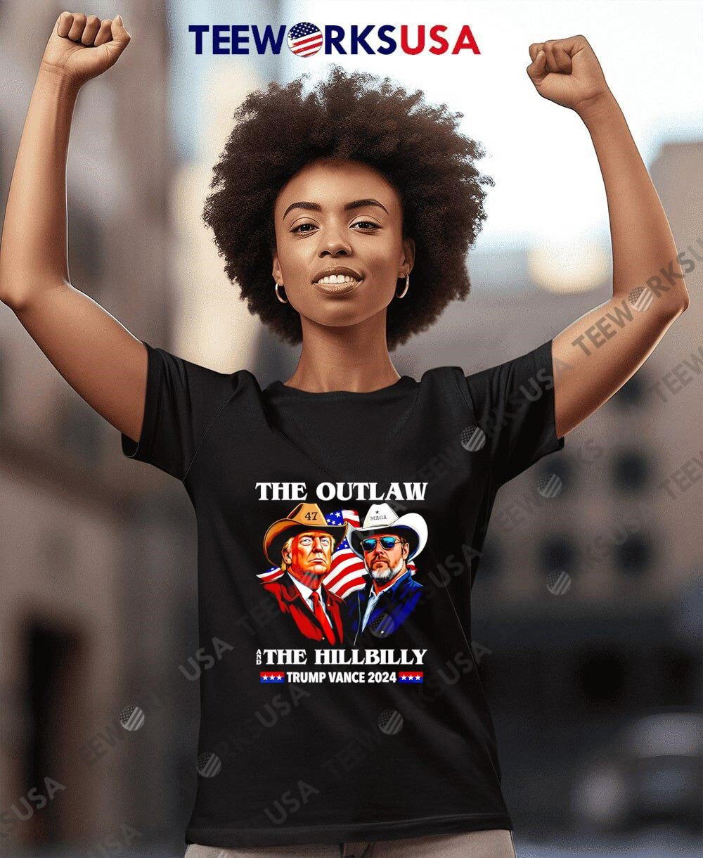 The Outlaw and Hillbilly Trump Vance 2024 47 mag - Adult & Kids T-Shirts, Sweatshirts & Hoodies apparel design preview 7