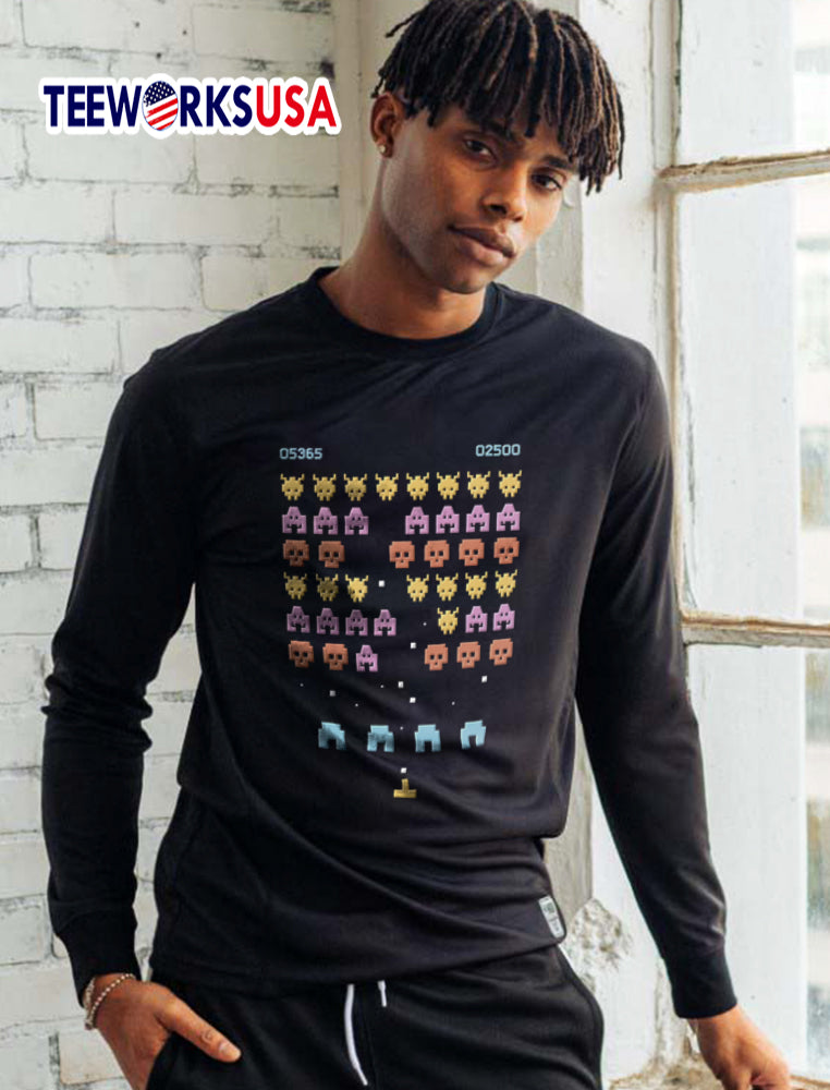 05365 02500 Retro Pixel Space Invaders Arcade Shooter - Adult & Kids T-Shirts, Sweatshirts & Hoodies apparel design preview 5