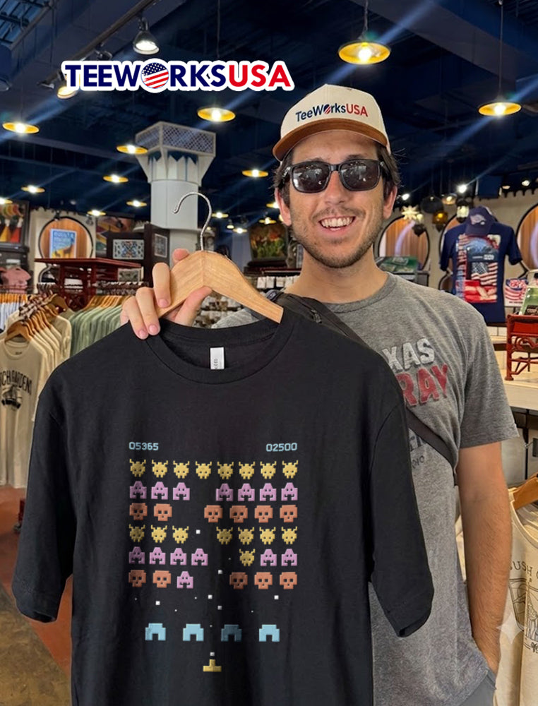 05365 02500 Retro Pixel Space Invaders Arcade Shooter - Adult & Kids T-Shirts, Sweatshirts & Hoodies apparel design preview 2