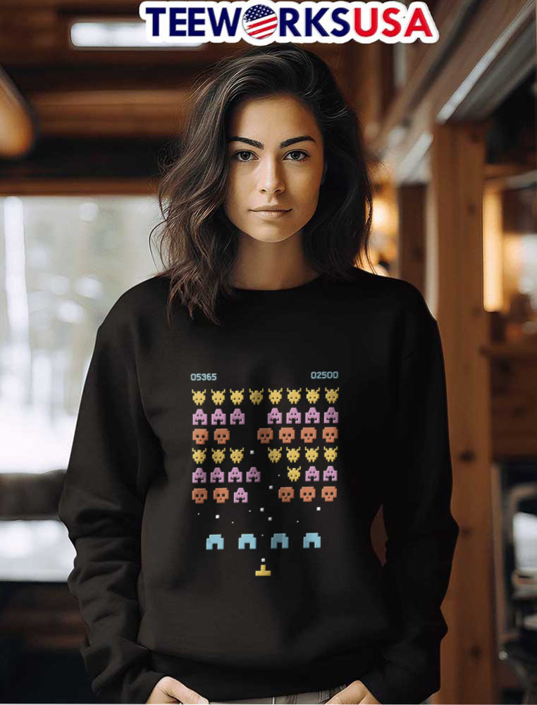 05365 02500 Retro Pixel Space Invaders Arcade Shooter - Adult & Kids T-Shirts, Sweatshirts & Hoodies apparel design preview 7