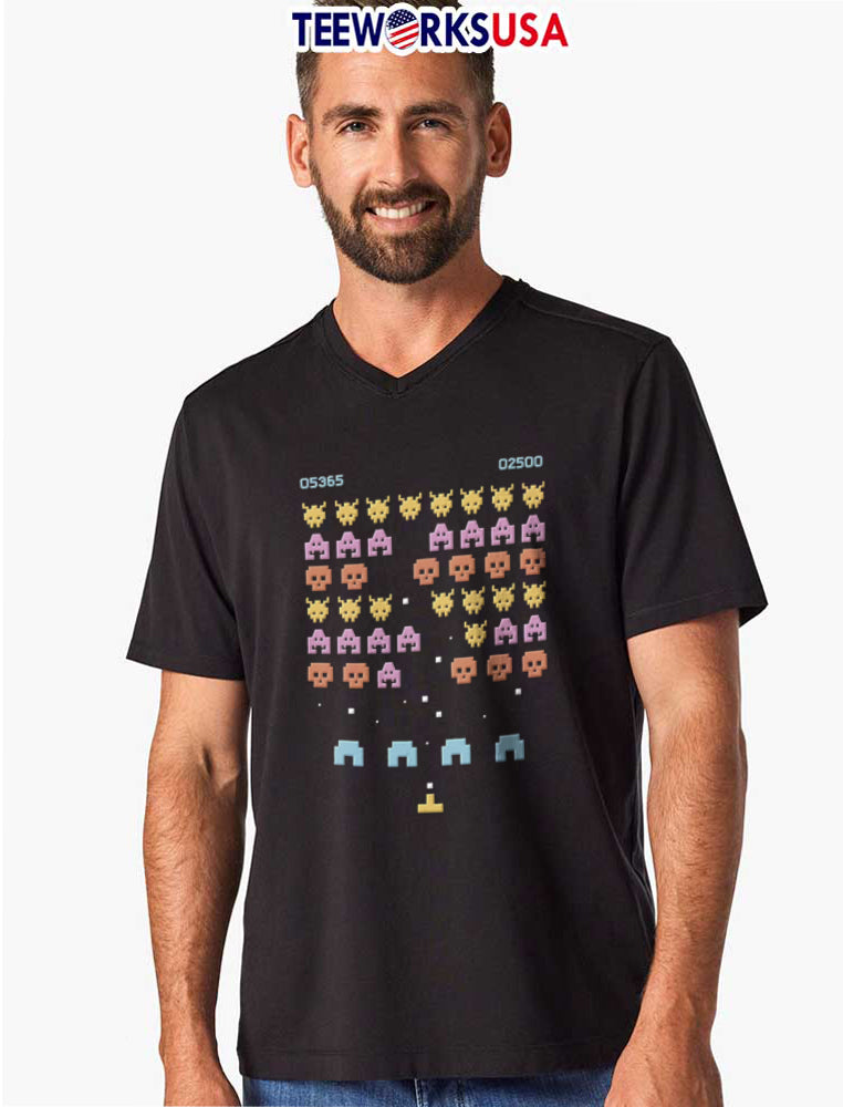05365 02500 Retro Pixel Space Invaders Arcade Shooter - Adult & Kids T-Shirts, Sweatshirts & Hoodies apparel design preview 8