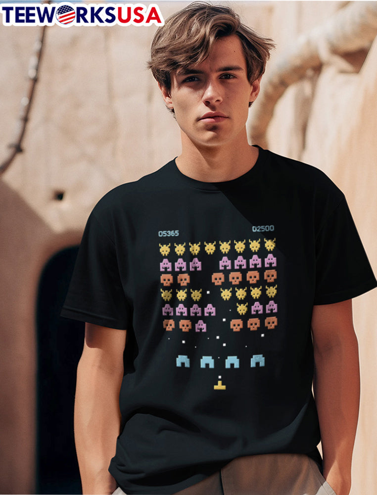 05365 02500 Retro Pixel Space Invaders Arcade Shooter - Adult & Kids T-Shirts, Sweatshirts & Hoodies apparel design preview 1