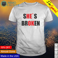 She's broken he's ok - Adult & Kids T-Shirts, Sweatshirts & Hoodies apparel design preview 1
