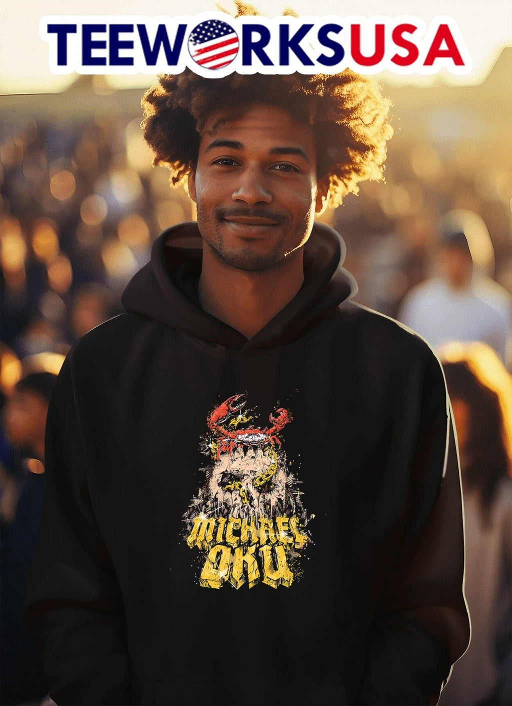 Michael Oku chains and crab - Adult & Kids T-Shirts, Sweatshirts & Hoodies apparel design preview 2