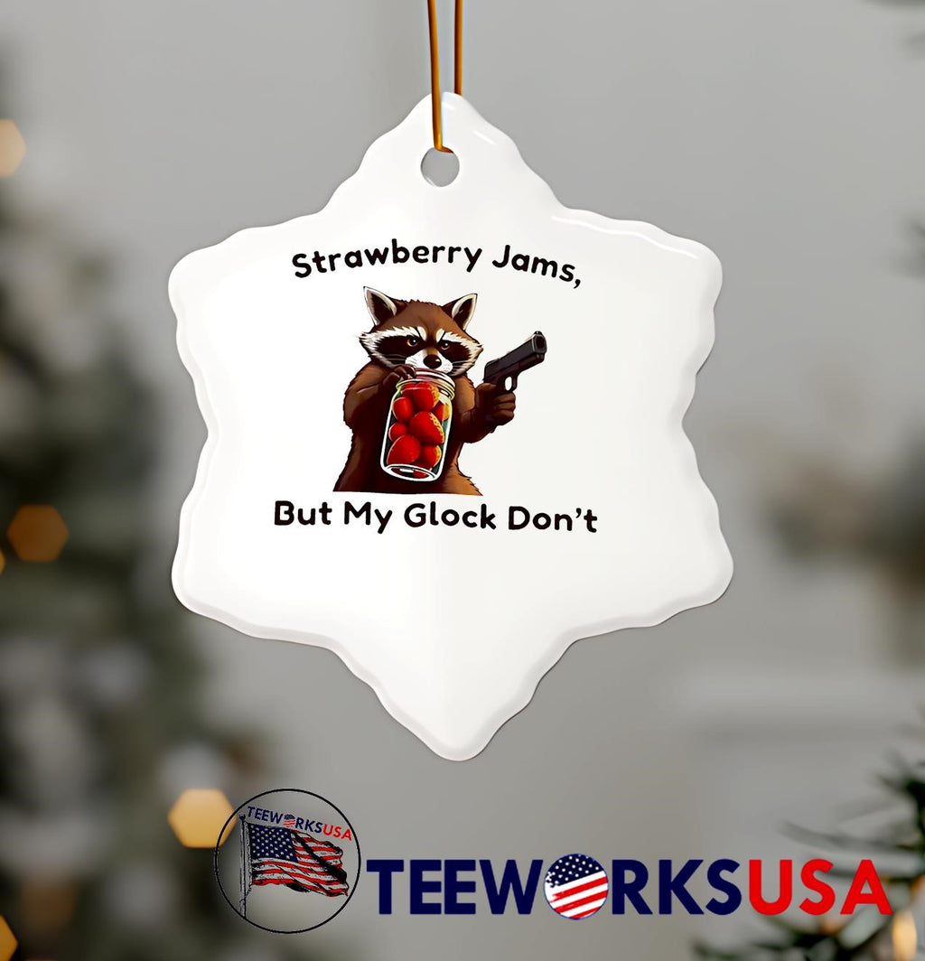 Raccoon Strawberry Jams But My Glock Don't Fruit - Adult & Kids T-Shirts, Sweatshirts & Hoodies apparel design preview 7
