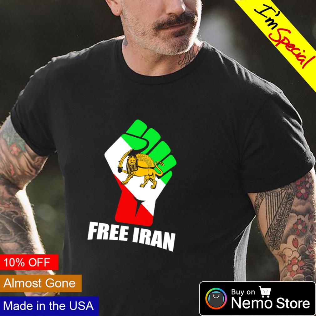 Free Iran unity fist with lion - Adult & Kids T-Shirts, Sweatshirts & Hoodies apparel design preview 4