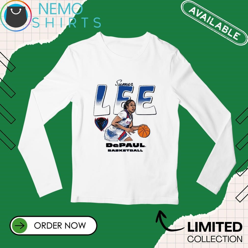 Sumer Lee DePaul Blue Demons basketball cartoon - Adult & Kids T-Shirts, Sweatshirts & Hoodies apparel design preview 3
