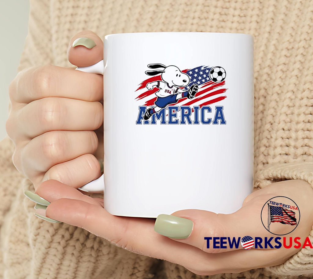 Snoopy Soccer USA America - Adult & Kids T-Shirts, Sweatshirts & Hoodies apparel design preview 4