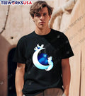 Glowing White Arctic Foxes Crescent Moon Hanging - Adult & Kids T-Shirts, Sweatshirts & Hoodies apparel design preview 1