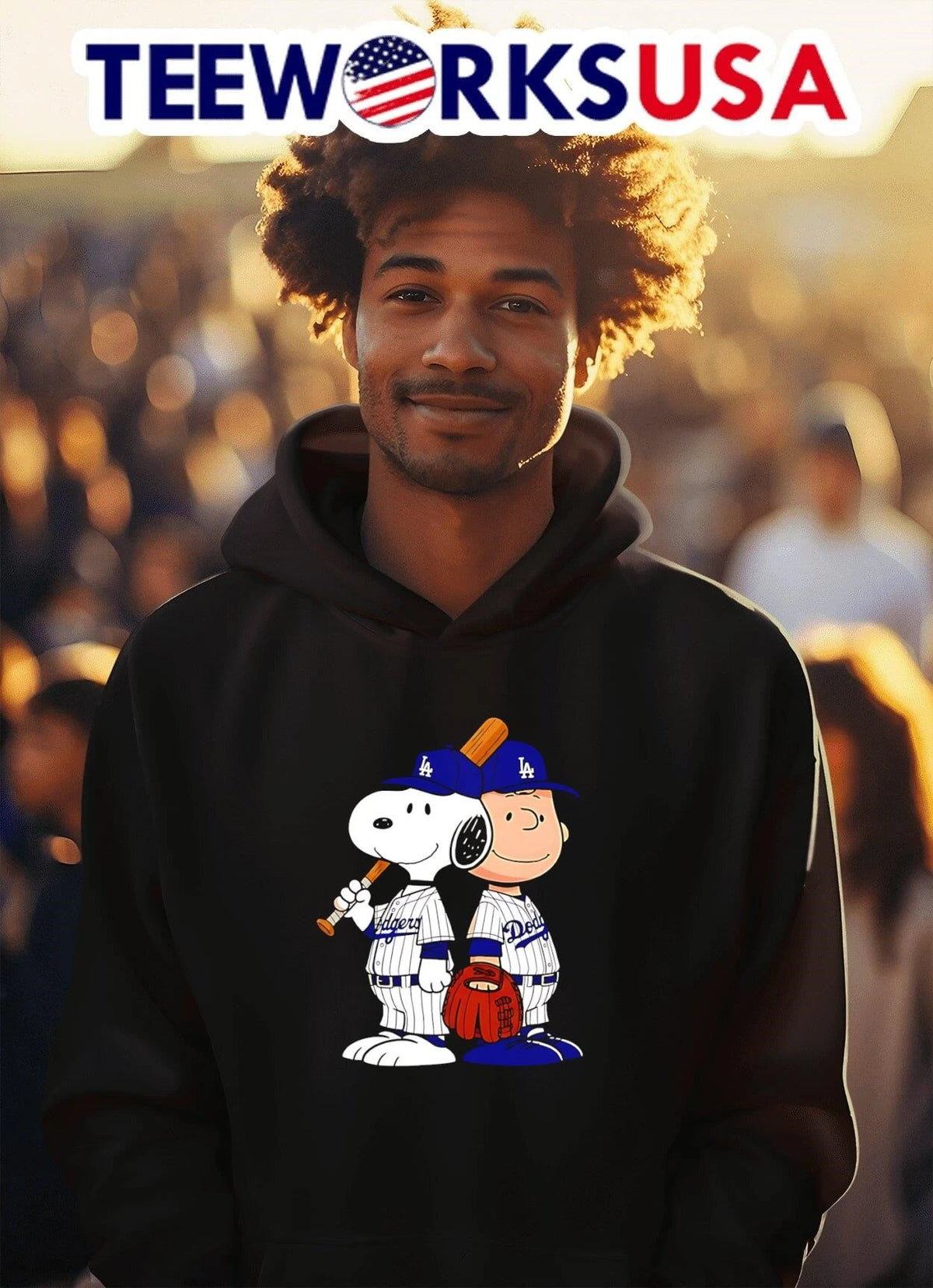 Dodgers Snoopy And Charlie Brown - Adult & Kids T-Shirts, Sweatshirts & Hoodies apparel design preview 2