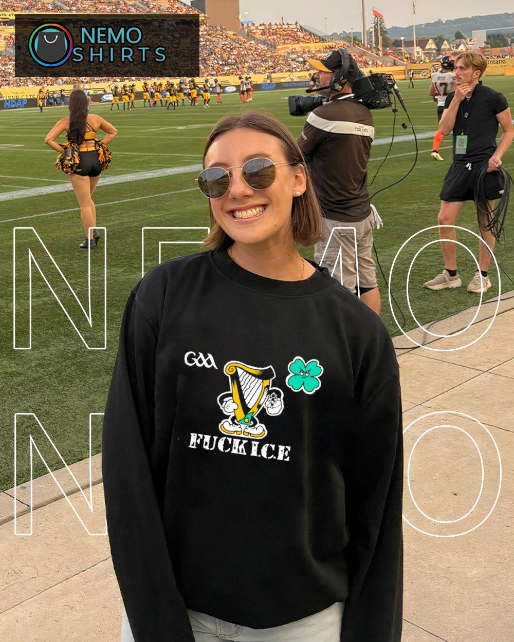 Fuck ICE harp Ireland Notre Dame Fighting Irish - Adult & Kids T-Shirts, Sweatshirts & Hoodies apparel design preview 4