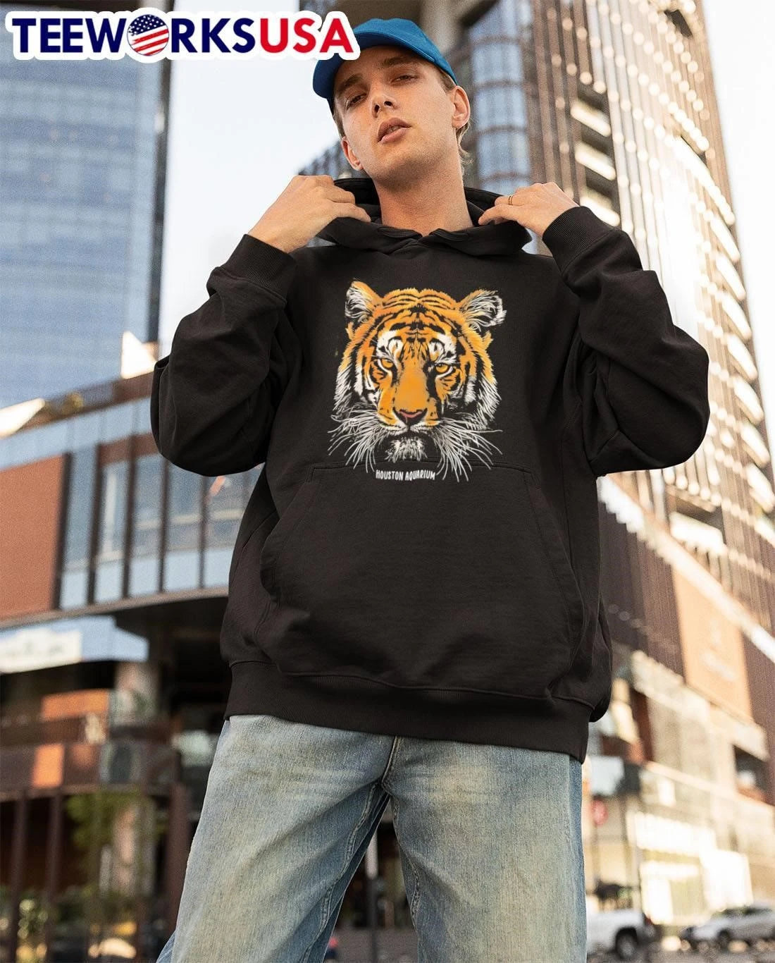 Houston Aquarium Tiger Face - Adult & Kids T-Shirts, Sweatshirts & Hoodies apparel design preview 3