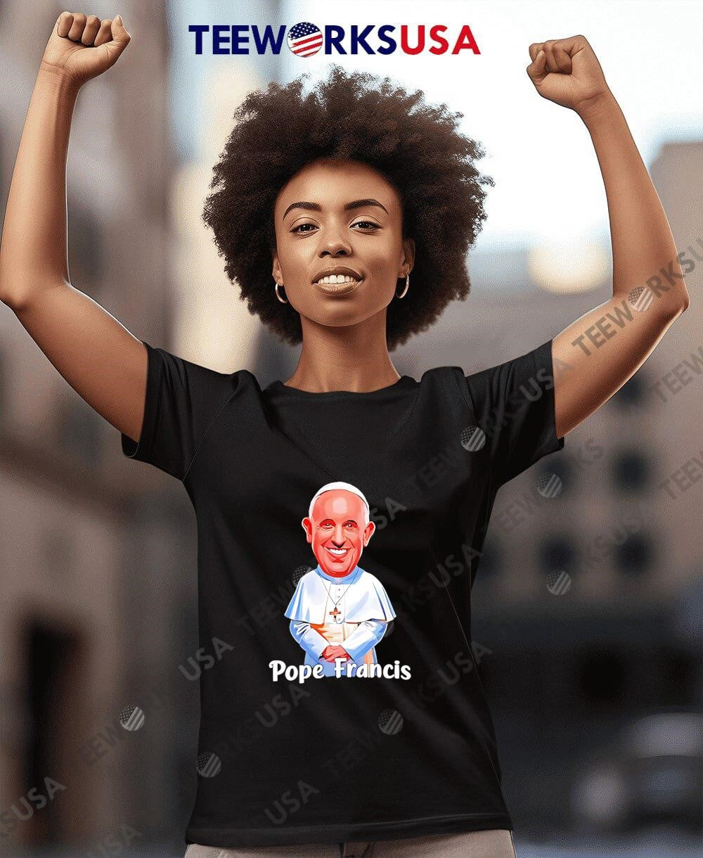 Pope Francis Pray for 1936 2025 Caricature - Adult & Kids T-Shirts, Sweatshirts & Hoodies apparel design preview 7