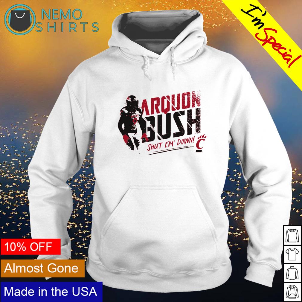 Cincinnati Bearcats Arquon Bush shut em' down - Adult & Kids T-Shirts, Sweatshirts & Hoodies apparel design preview 2