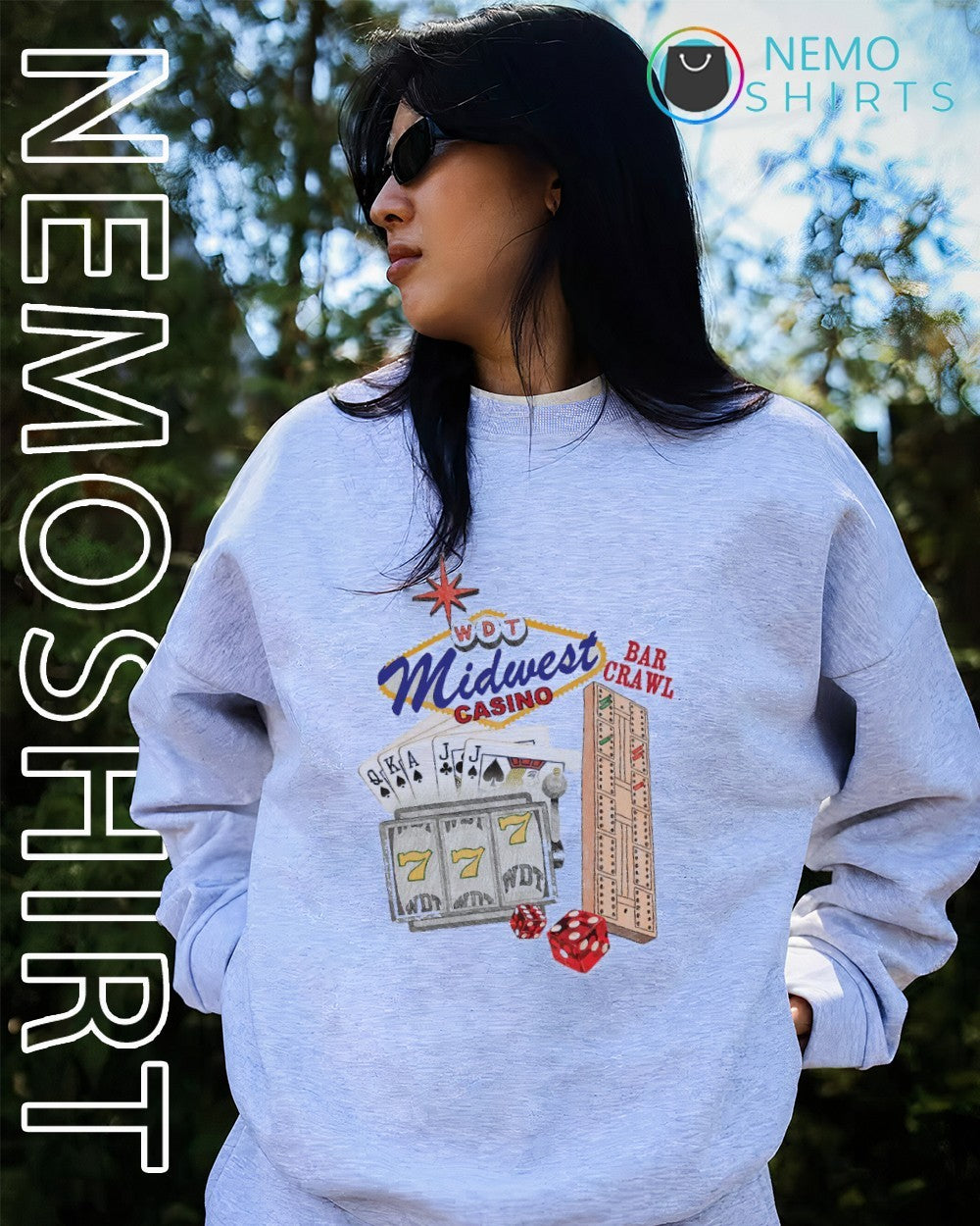 WDT Midwest casino bar crawl - Adult & Kids T-Shirts, Sweatshirts & Hoodies apparel design preview 4