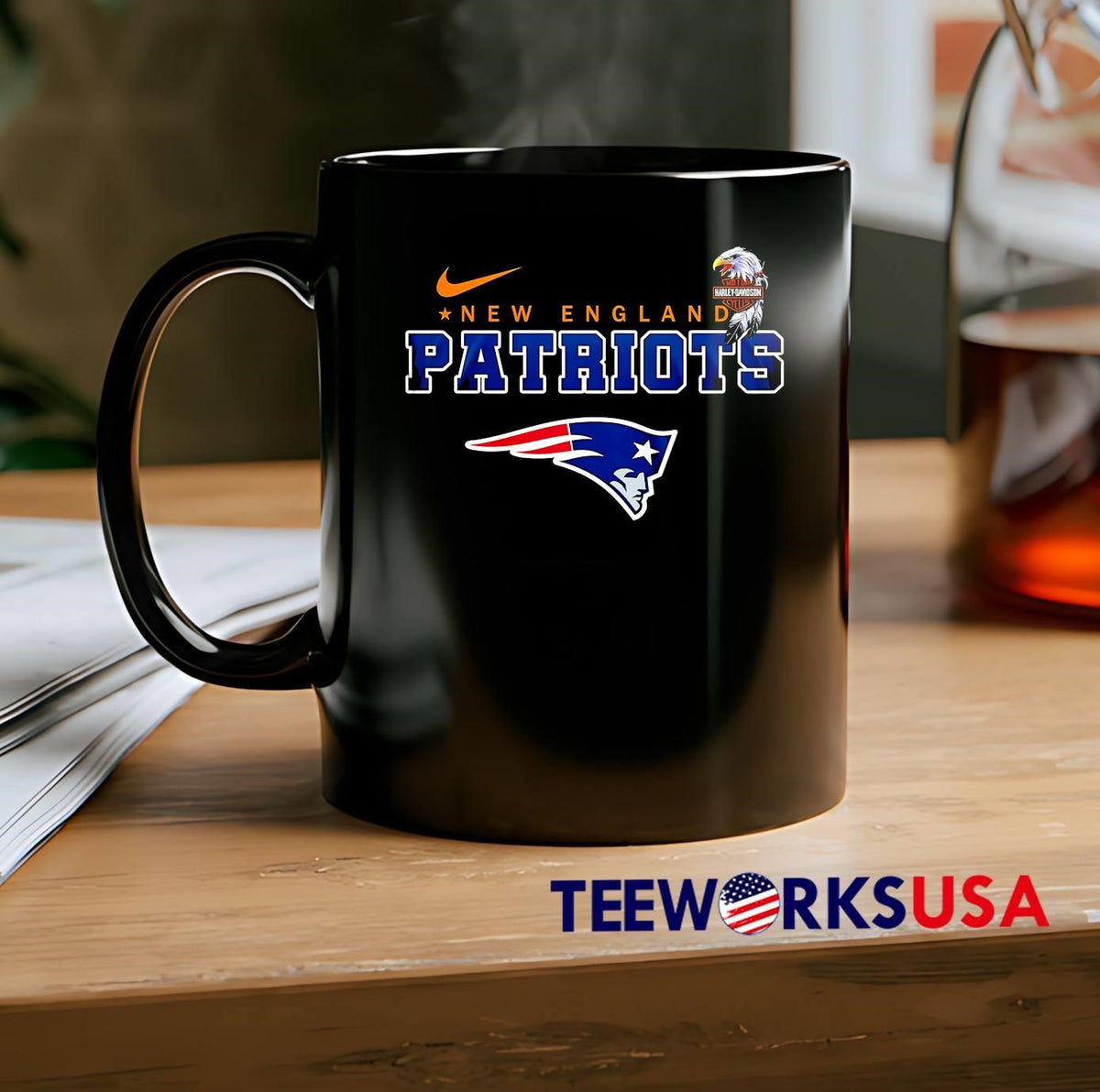 New England Patriots Eagle Harley Davidson - Adult & Kids T-Shirts, Sweatshirts & Hoodies apparel design preview 2