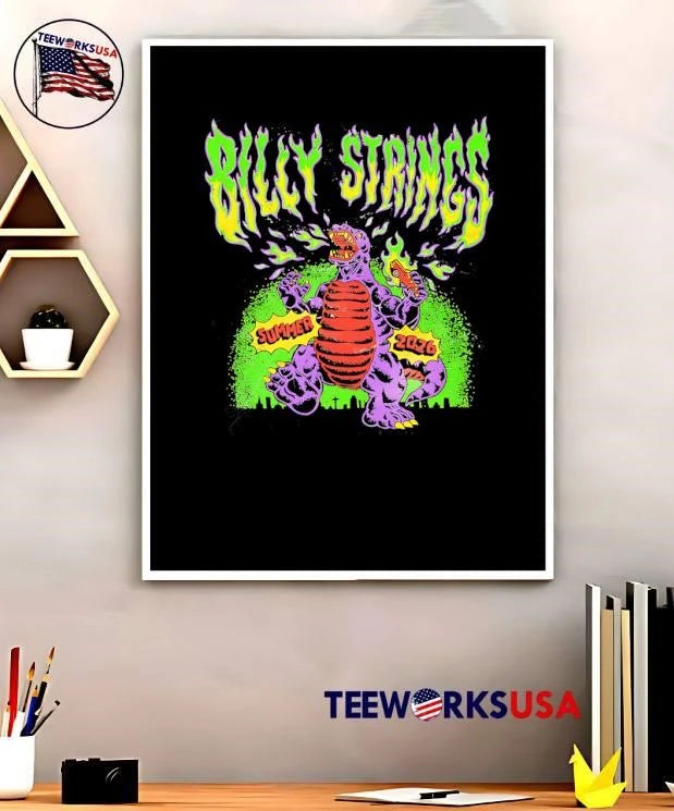 Billy Strings Summer 2026 Godzilla Fire Breathing - Adult & Kids T-Shirts, Sweatshirts & Hoodies apparel design preview 5
