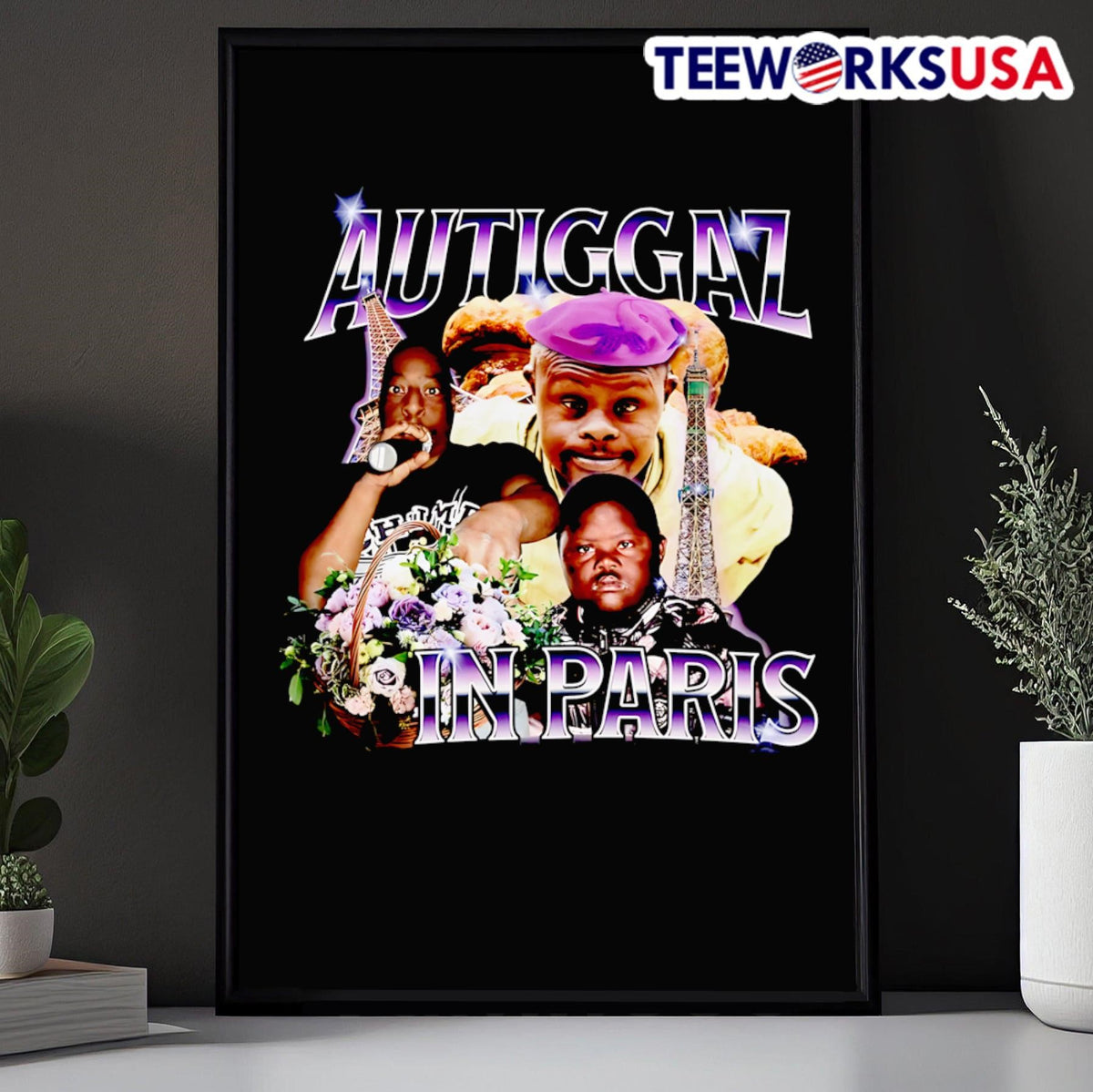 Autiggaz in Paris - Adult & Kids T-Shirts, Sweatshirts & Hoodies apparel design preview 5