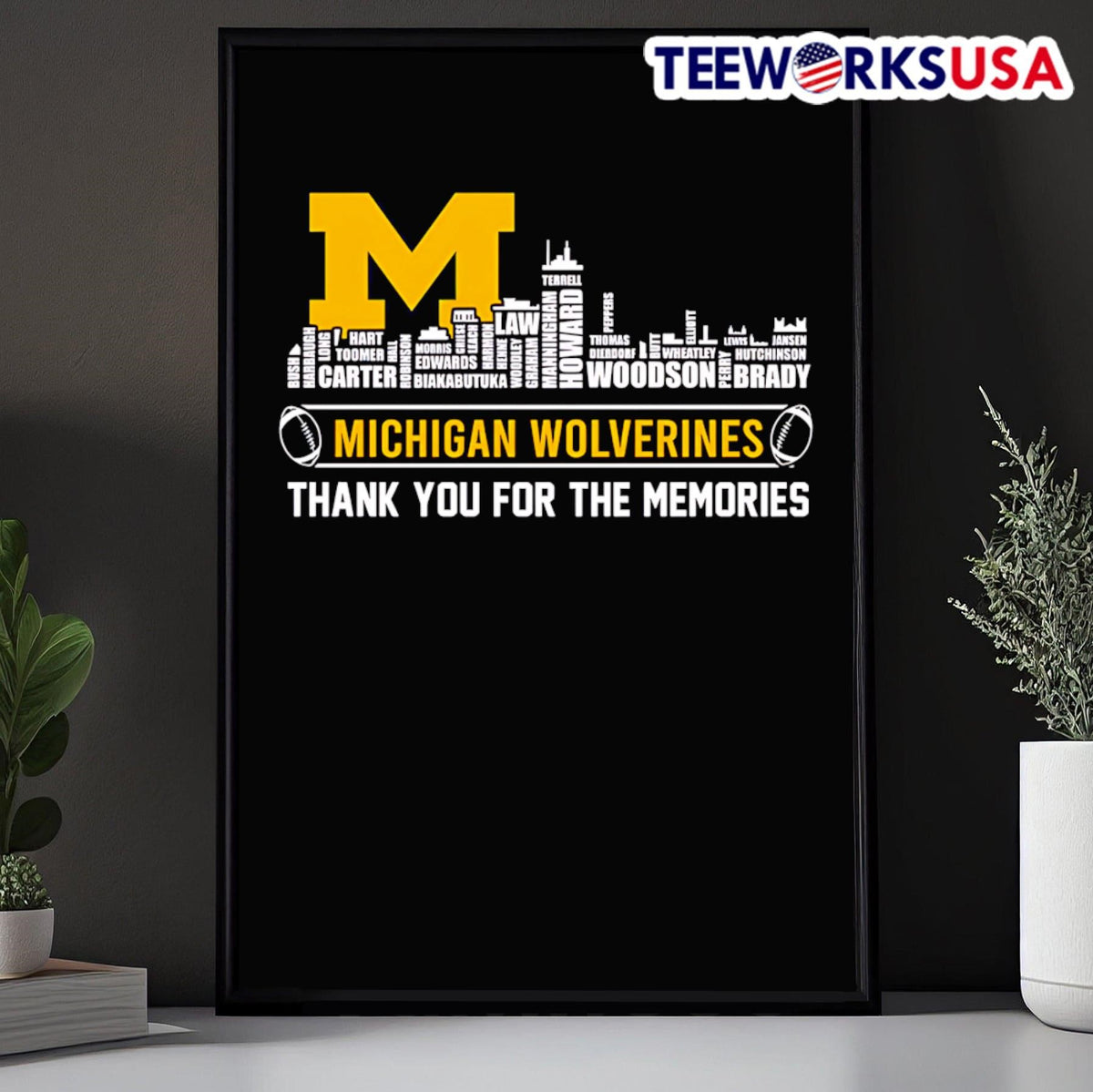 Skyline name Michigan Wolverines thank you for the - Adult & Kids T-Shirts, Sweatshirts & Hoodies apparel design preview 5