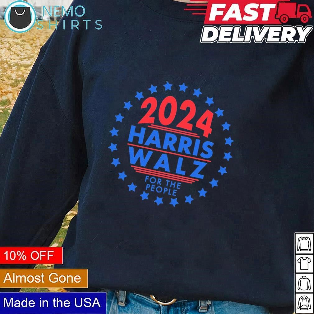2024 Harris Walz for the people circle stars - Adult & Kids T-Shirts, Sweatshirts & Hoodies apparel design preview 1
