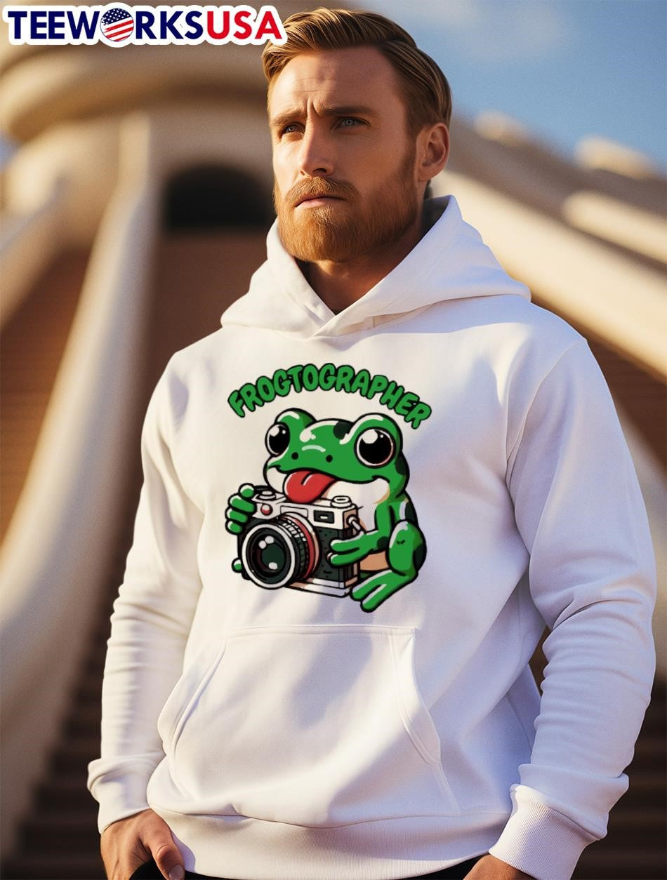 Frogtographer Funny Animal Photographer - Adult & Kids T-Shirts, Sweatshirts & Hoodies apparel design preview 2