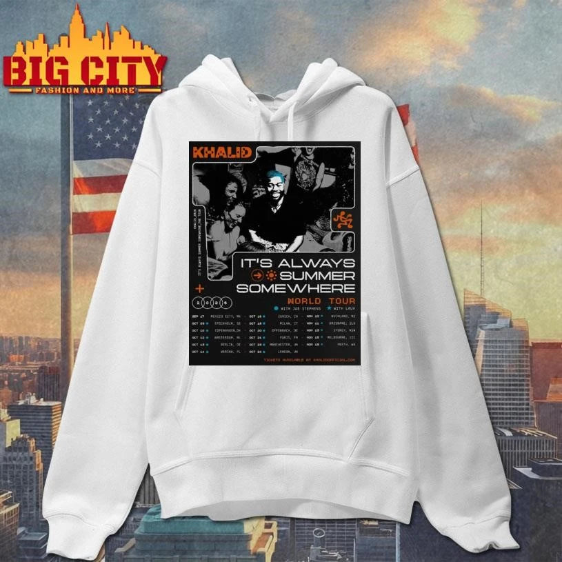 Khalid World Tour 2026 It's Always Summer Somewhere - Adult & Kids T-Shirts, Sweatshirts & Hoodies apparel design preview 2