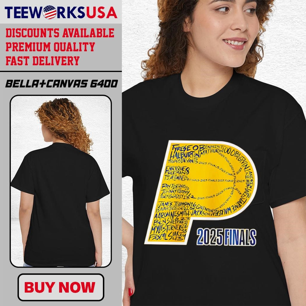 Indiana Pacers logo players signatures 2025 finals - Adult & Kids T-Shirts, Sweatshirts & Hoodies apparel design preview 4