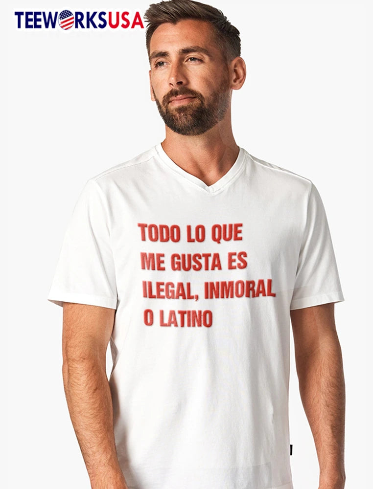 Todo Lo Que Me Gusta Es Ilegal Inmoral O Latino - Adult & Kids T-Shirts, Sweatshirts & Hoodies apparel design preview 7