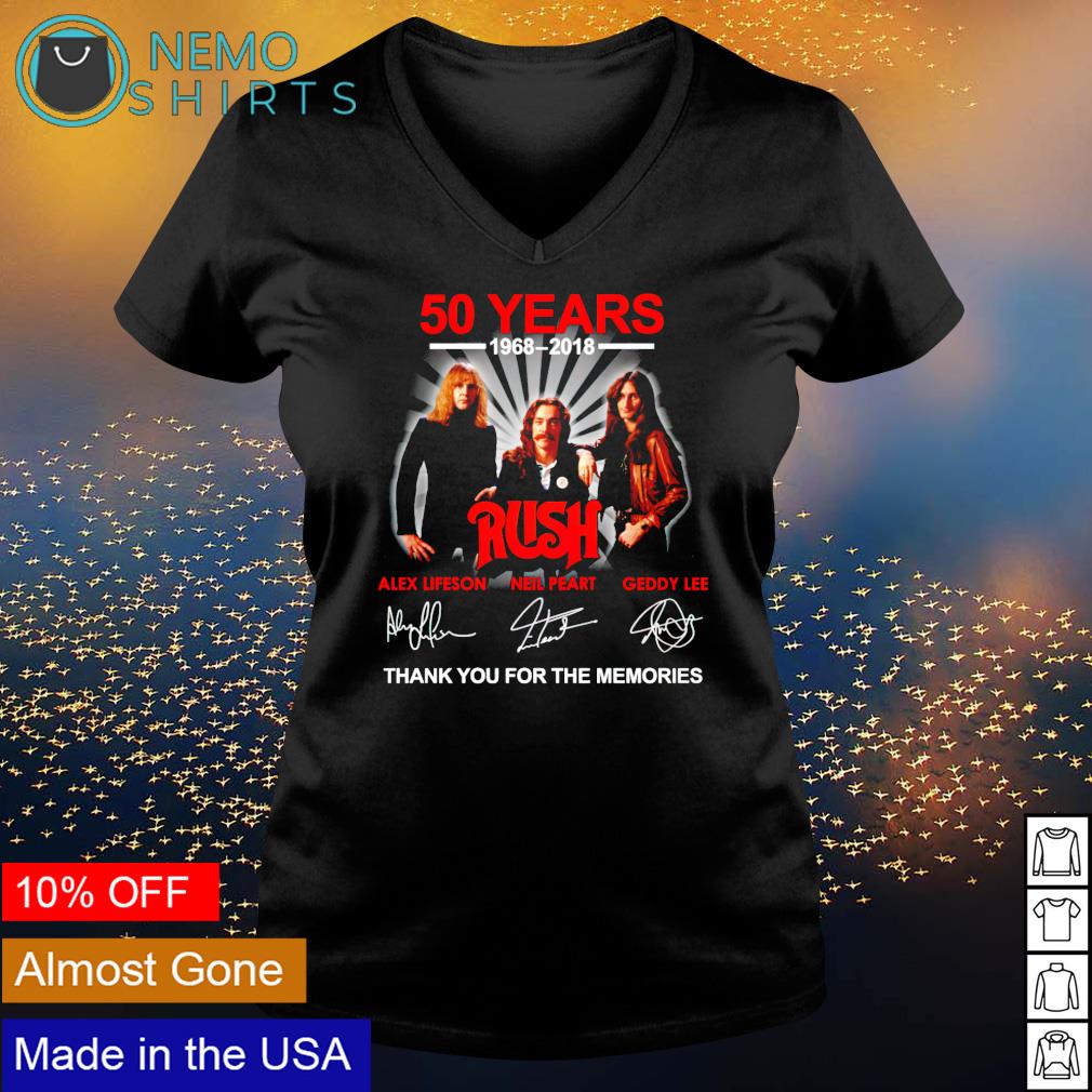 50 years 1968 2018 Rush thank you for the memories - Adult & Kids T-Shirts, Sweatshirts & Hoodies apparel design preview 5