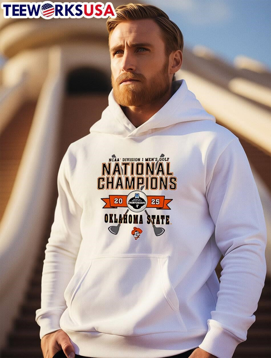 Champion Oklahoma State Cowboys White 2025 Golf - Adult & Kids T-Shirts, Sweatshirts & Hoodies apparel design preview 2