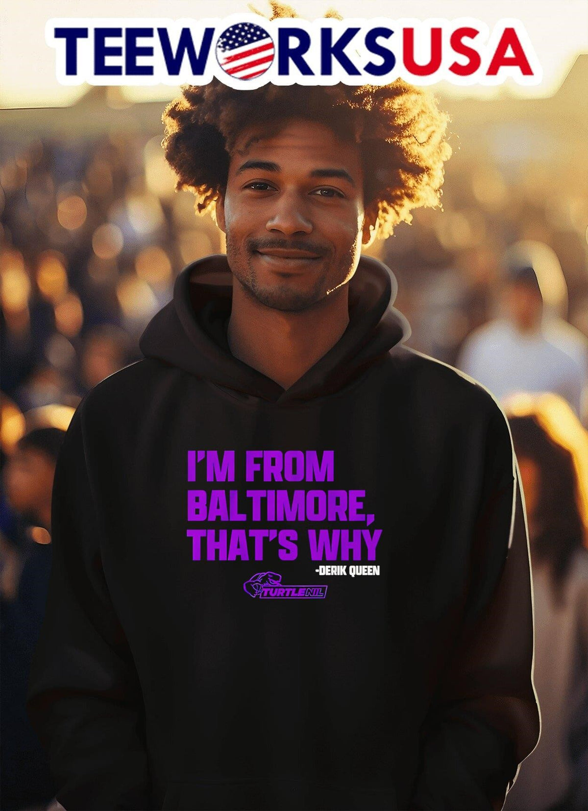 Derik Queen I'm from Baltimore that's why - Adult & Kids T-Shirts, Sweatshirts & Hoodies apparel design preview 2
