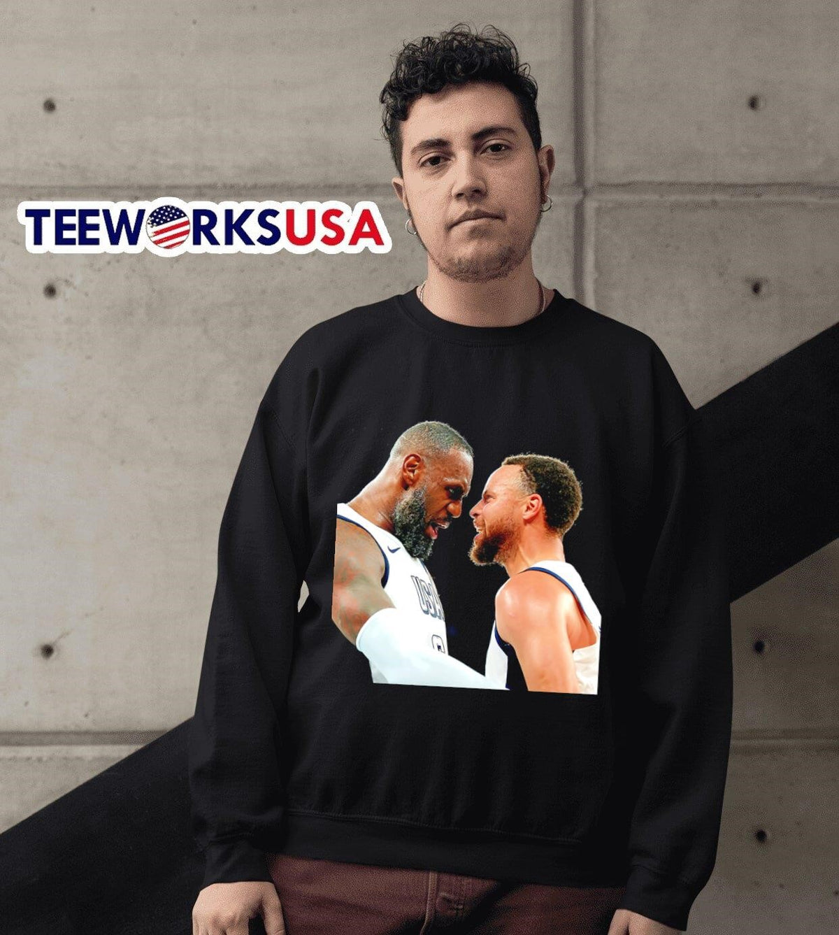 King LeBron James X Stephen Curry team USA beat - Adult & Kids T-Shirts, Sweatshirts & Hoodies apparel design preview 3