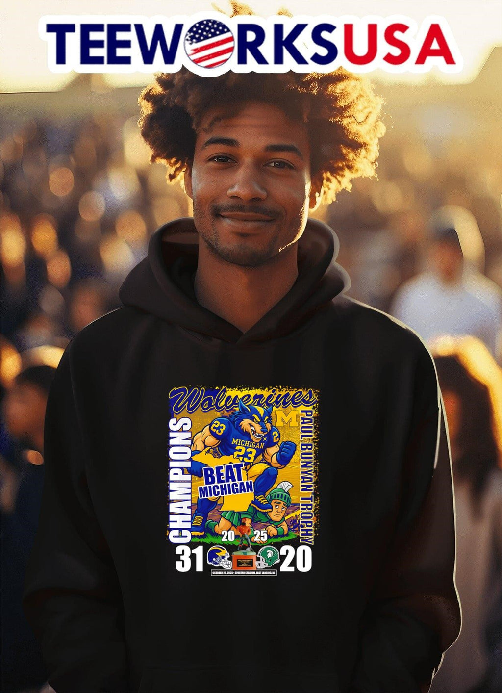 Wolverines Beat Michigan Paul Bunyan Trophy Champions - Adult & Kids T-Shirts, Sweatshirts & Hoodies apparel design preview 2