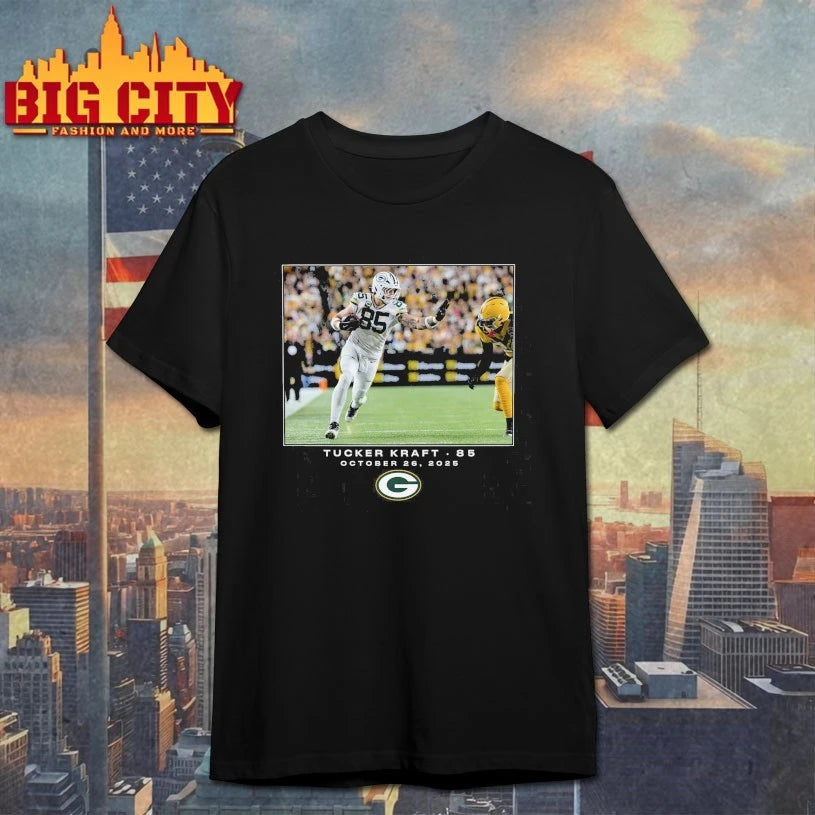 Tucker Kraft Green Bay Packers 85 October 26 2025 - Adult & Kids T-Shirts, Sweatshirts & Hoodies apparel design preview 1