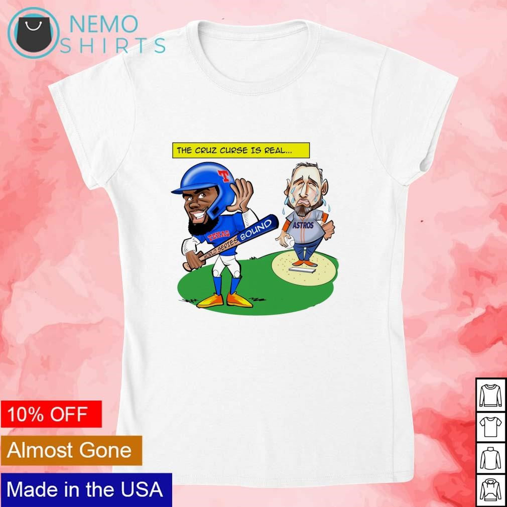 Texas Rangers win world series bound the Crux curse - Adult & Kids T-Shirts, Sweatshirts & Hoodies apparel design preview 4