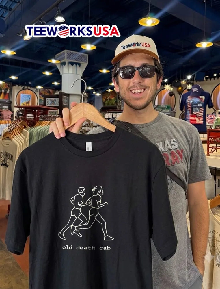 Old Death Cab Two Male And Female Joggers Running - Adult & Kids T-Shirts, Sweatshirts & Hoodies apparel design preview 2