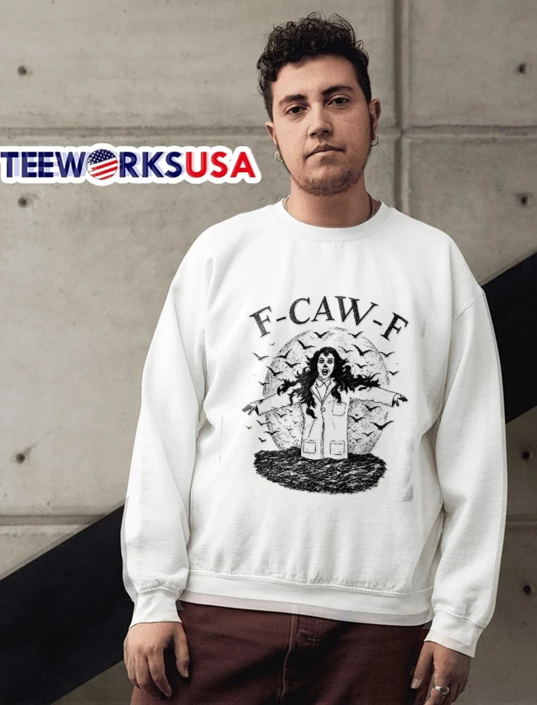 F Caw Woman Scientist Lab Coat Flying Crows Full Moon - Adult & Kids T-Shirts, Sweatshirts & Hoodies apparel design preview 6