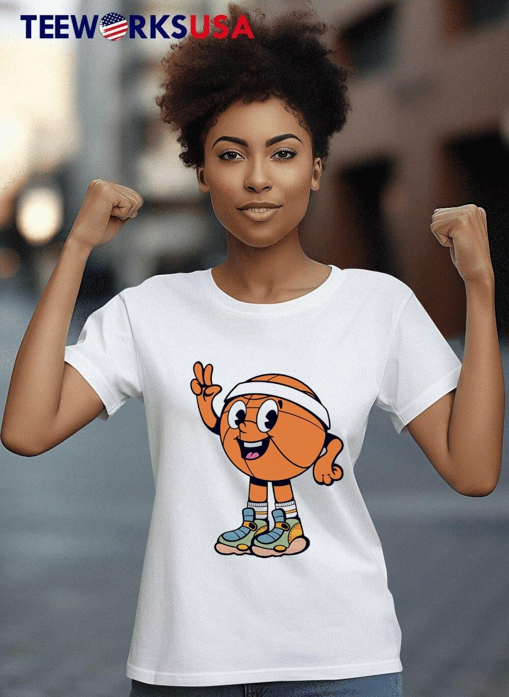 Cute Basketball Peace Sign - Adult & Kids T-Shirts, Sweatshirts & Hoodies apparel design preview 8
