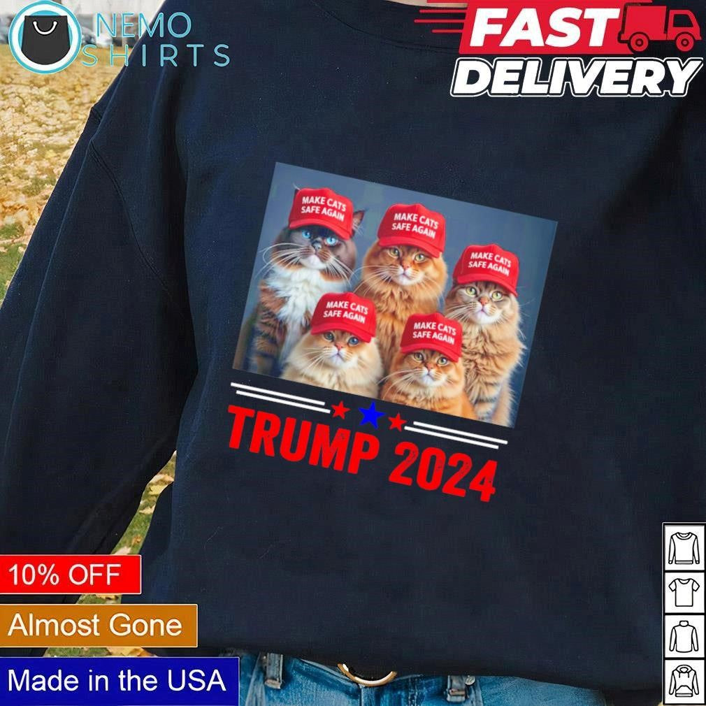 Cats wear red hat support or Donald Trump 2024 make - Adult & Kids T-Shirts, Sweatshirts & Hoodies apparel design preview 1