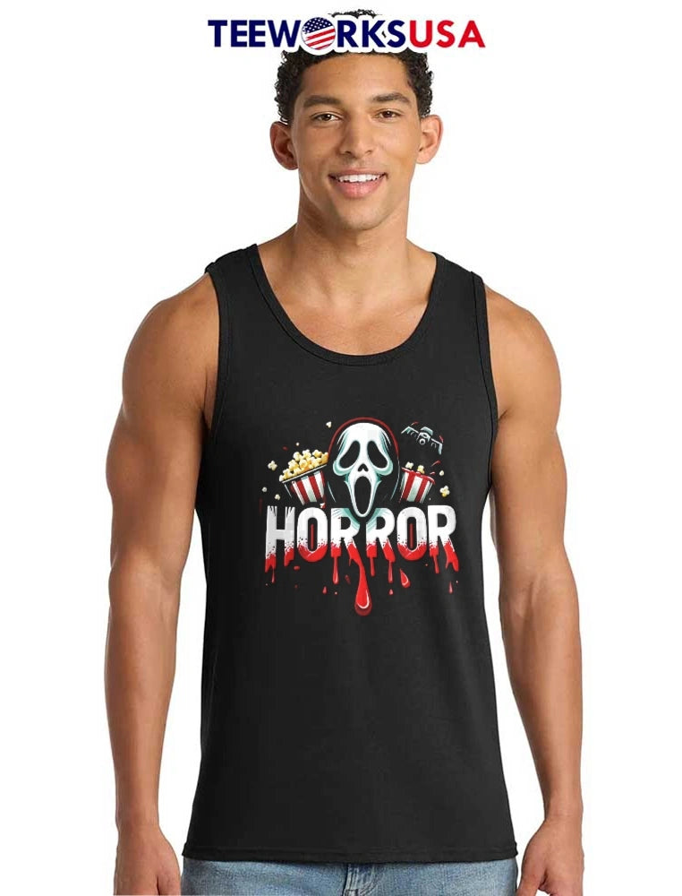 Horror Cartoon Ghostface Mask Popcorn Boxes Dripping - Adult & Kids T-Shirts, Sweatshirts & Hoodies apparel design preview 6