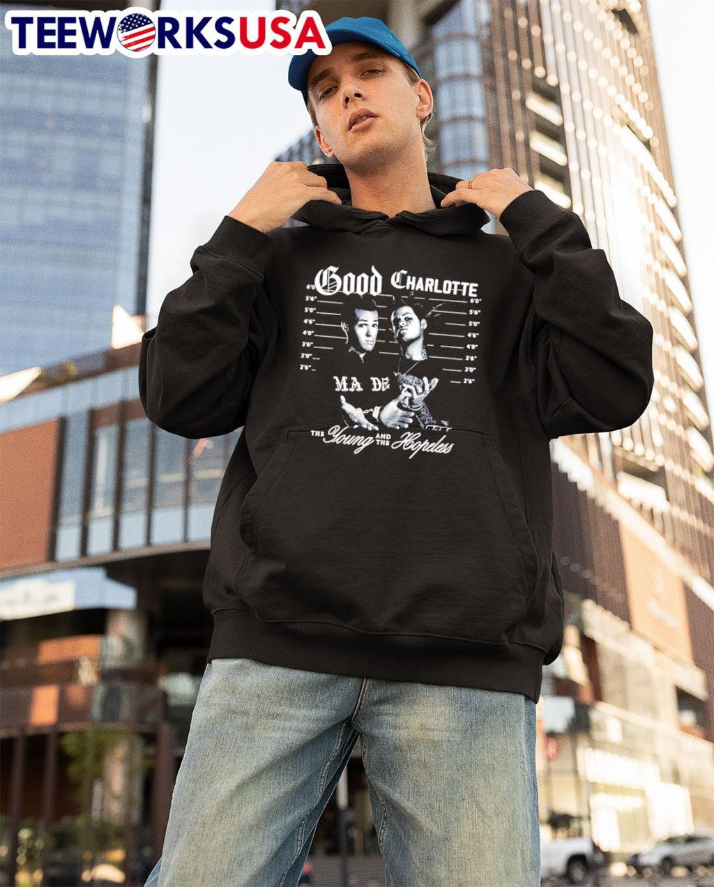 Old School Mugshot made - Adult & Kids T-Shirts, Sweatshirts & Hoodies apparel design preview 3