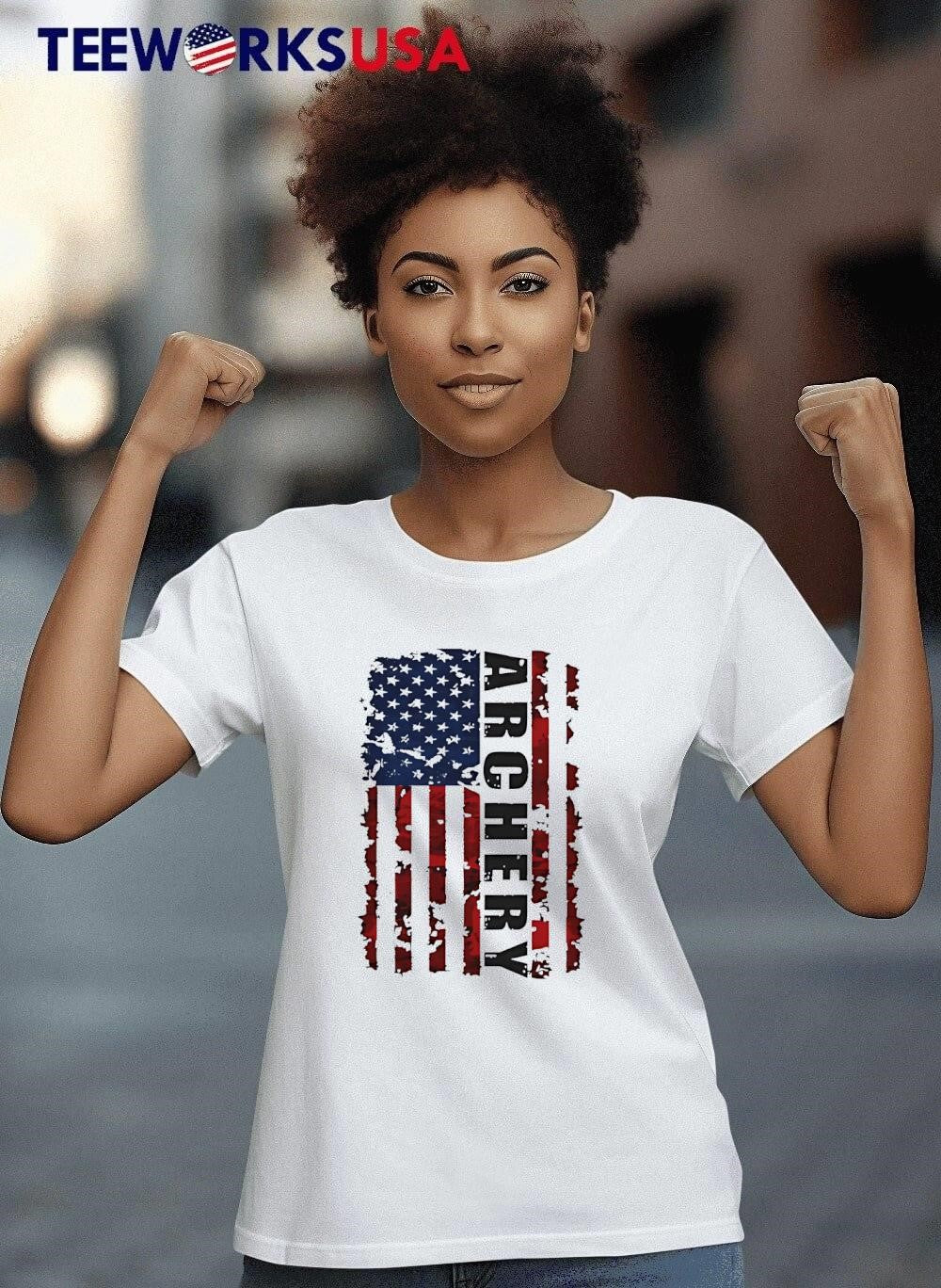 Hunting Archery America Flag - Adult & Kids T-Shirts, Sweatshirts & Hoodies apparel design preview 8