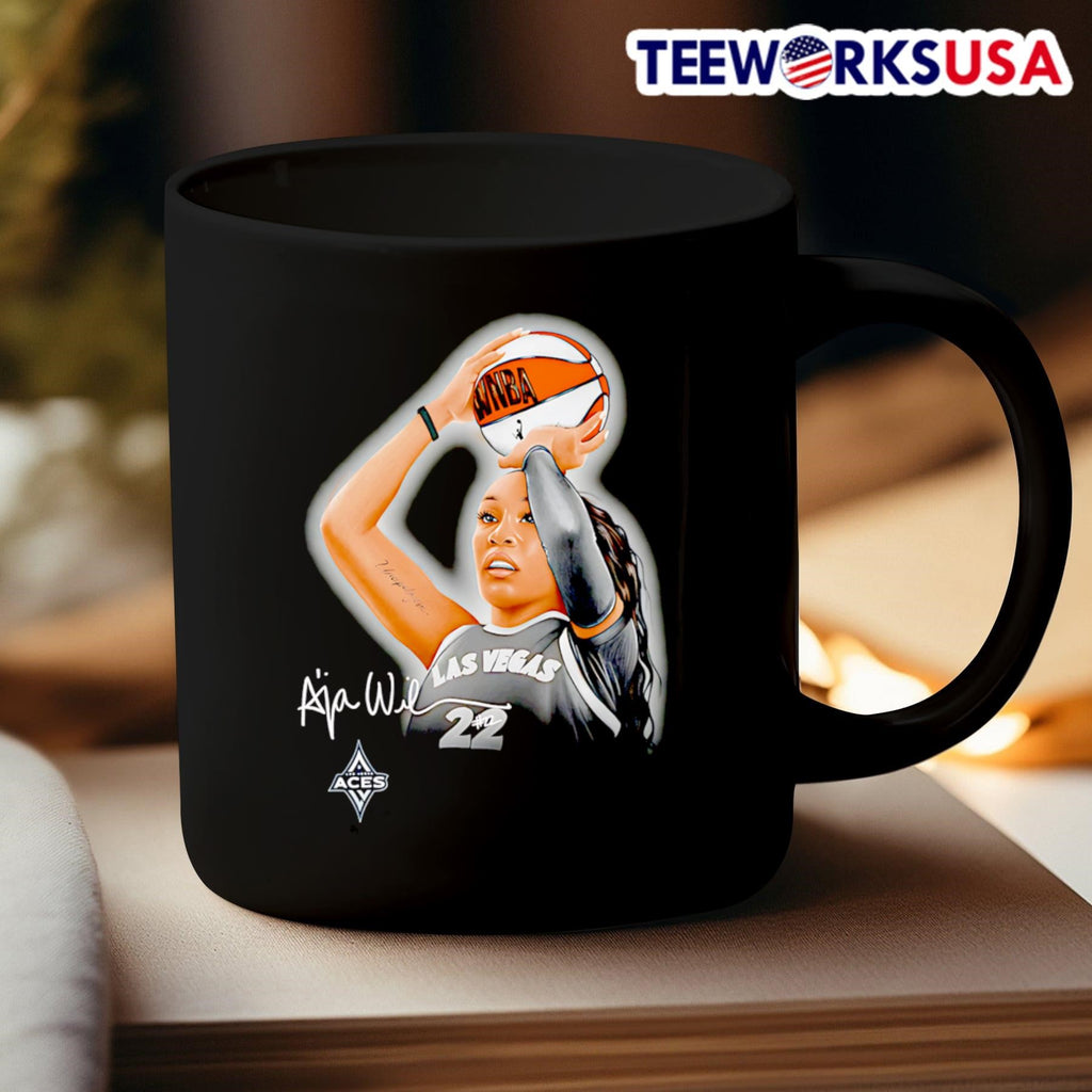 A'ja Wilson Las Vegas Aces Sketch graphic - Adult & Kids T-Shirts, Sweatshirts & Hoodies apparel design preview 3