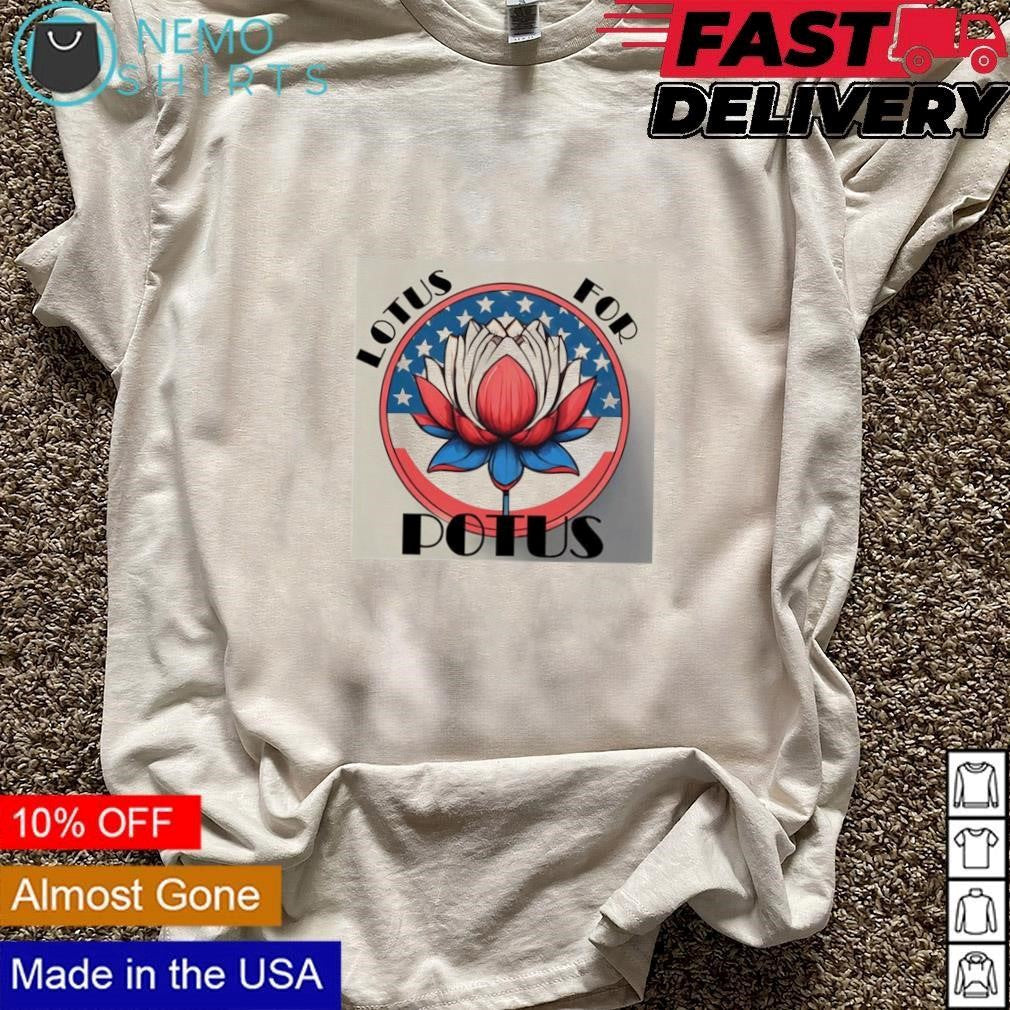 Lotus for potus Kamala Harris - Adult & Kids T-Shirts, Sweatshirts & Hoodies apparel design preview 3