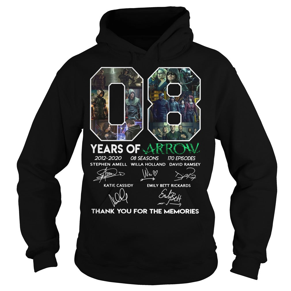 08 Years Of Arrow Thank You For The Memories - Adult & Kids T-Shirts, Sweatshirts & Hoodies apparel design preview 4