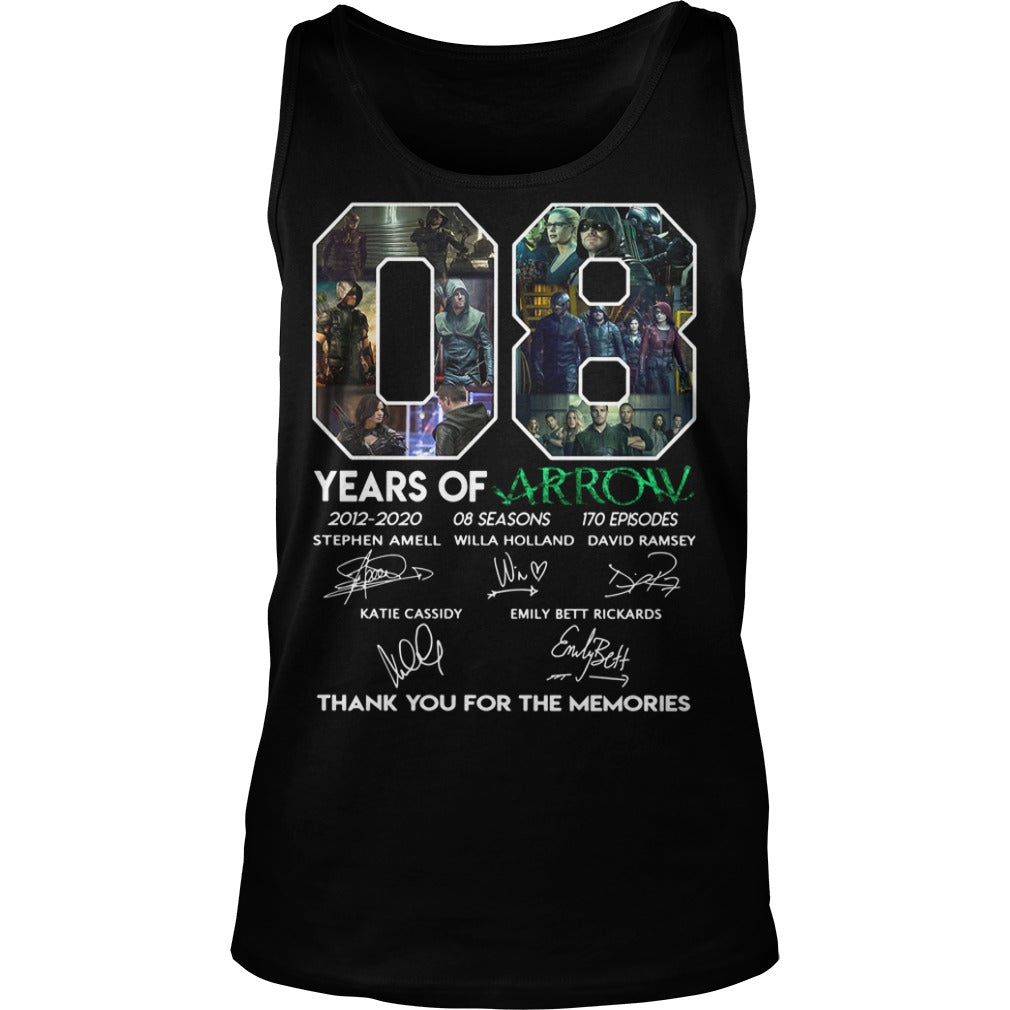 08 Years Of Arrow Thank You For The Memories - Adult & Kids T-Shirts, Sweatshirts & Hoodies apparel design preview 3