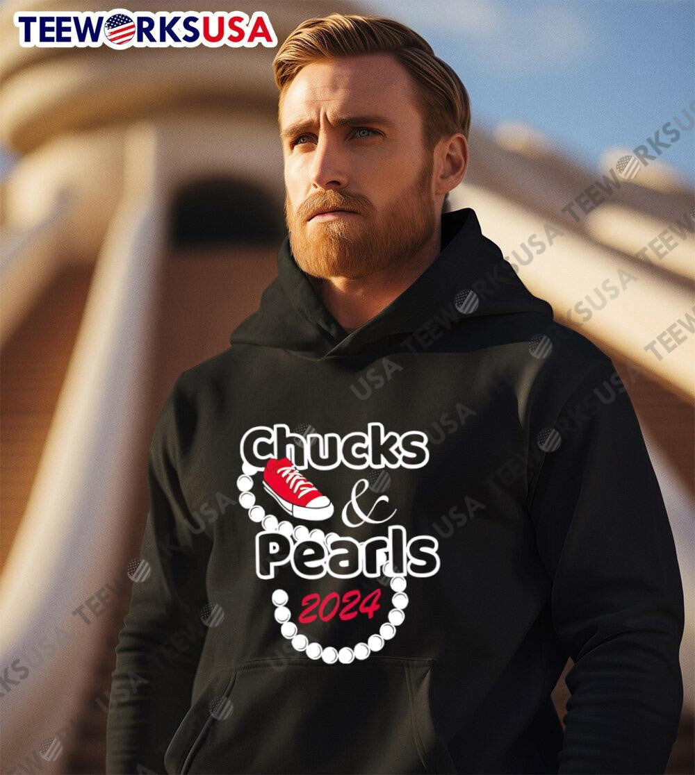Chucks And Pearls Kamala 2024 - Adult & Kids T-Shirts, Sweatshirts & Hoodies apparel design preview 2