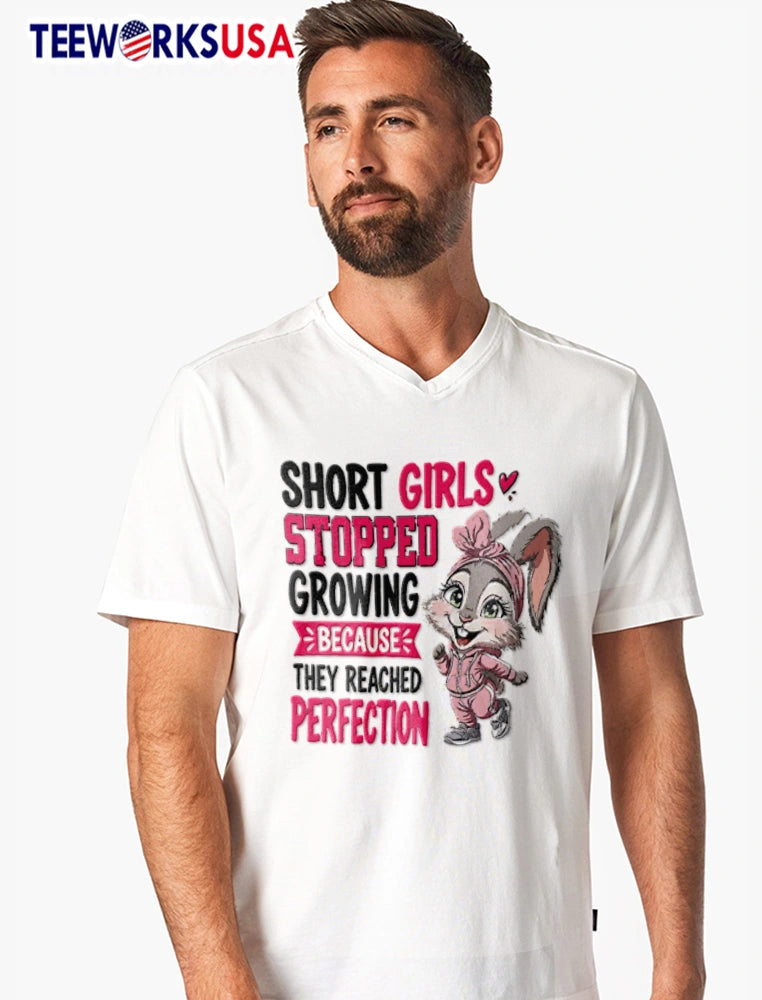 Short girls stopped growing because they reached - Adult & Kids T-Shirts, Sweatshirts & Hoodies apparel design preview 7