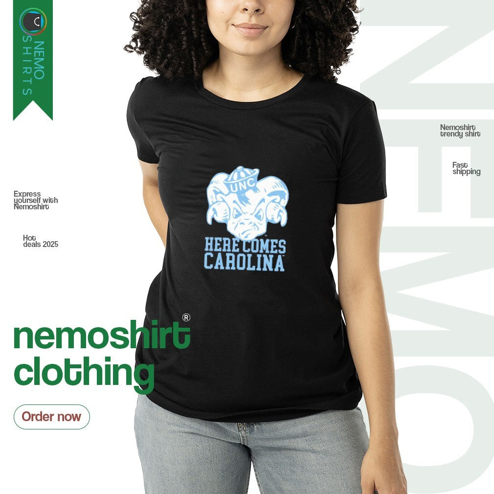 Here comes Carolina UNC Tar Heels - Adult & Kids T-Shirts, Sweatshirts & Hoodies apparel design preview 3